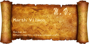 Marth Vilmos névjegykártya